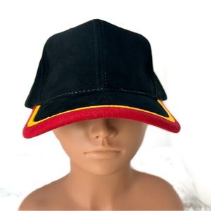 90's Y2K Nissin‎ Black Fire Flame Ballcap Hat OS